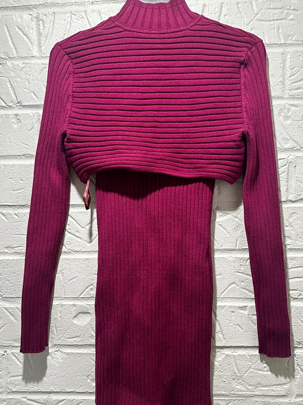 New Ronny Kobo Garner Knit Top in Fuchsia Size Medium